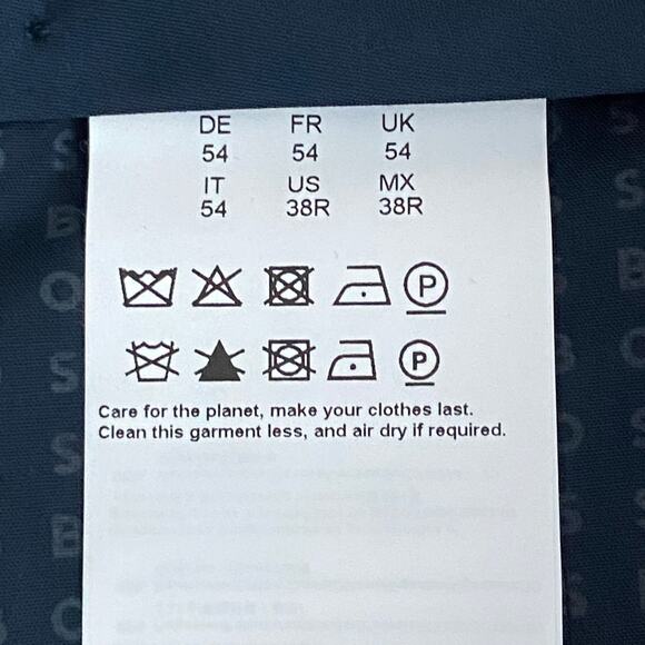 Boss Men's 38x33 Slim Fit Dress Pants Dark Blue Wool Blend Raw Hem Stretch NEW - Picture 10 of 12